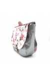 Petit sac maternelle argenté lapins fleuris